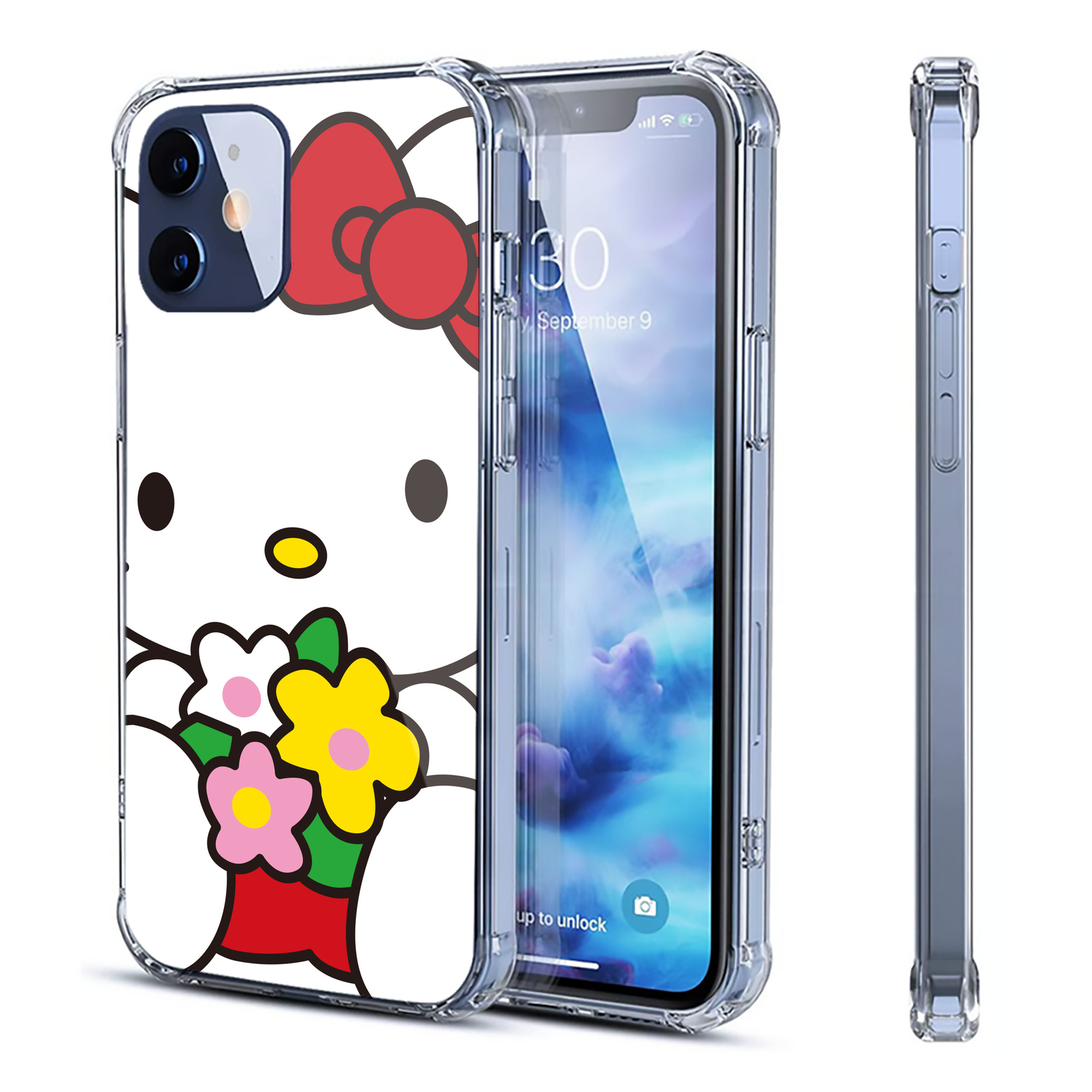 （画像用） Hello Kitty ハローキティ 【iPhone 12シリーズ対応】透明スマホケース（クリアソフトケース）